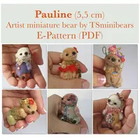 Выкройка мини-мишки тедди размером 5,5 см