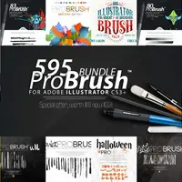 595 PRO-кистей для Adobe Illustrator