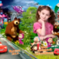 Выпускная фотокнига для детского сада - Тачки и Маша с Медведем