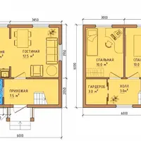 Проект каркасного дома 6х6 72м2 КД-17