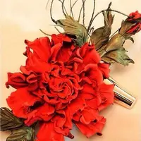 Роза из кожи