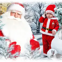 Новогодние коллажи с Дедом Морозом для детских садов и школ