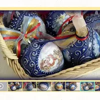 Эластичная картинка в декупаже елочных шаров