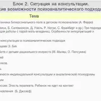 Психоаналитический подход в работе с детьми и подростками. Блок 2